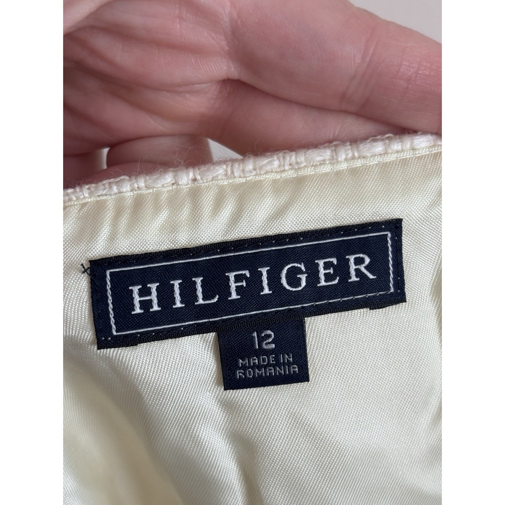 NWT Vintage Y2K Tommy Hilfiger Mini Skirt Size 12 Wool Preppy‎ Cream Academia - Picture 3 of 8